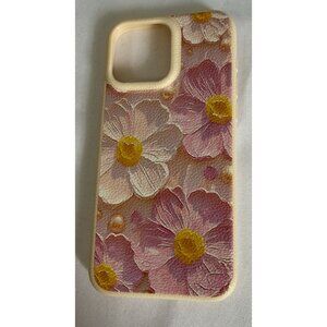 iPhone 14 Pro Max+/iphone15 Pro Max Plastic Case Artsy Floral Canvas‎ Design